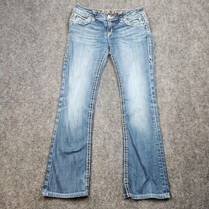 Rock Revival Jeans Womens 28 Blue Bootcut Johanna B15‎ Distressed Stretch Denim